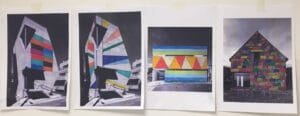 art photos on the wall made by patients