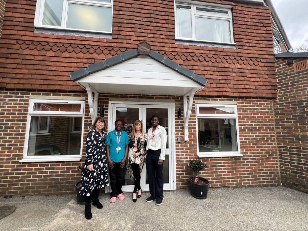 Team outside the front door of Chislehurst.